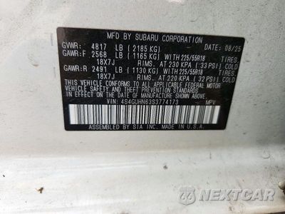 Zdjęcie 12 z 12 samochodu: 2025 SUBARU CROSSTREK LIMITED VIN:4S4GUHN63S3774173 - miniatura