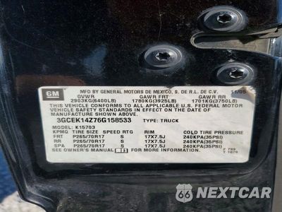 Zdjęcie 12 z 12 samochodu: 2006 CHEVROLET SILVERADO K1500 VIN:3GCEK14Z76G158533 - miniatura