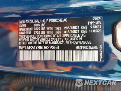 Zdjęcie 13 z 13 samochodu: 2024 PORSCHE CAYENNE E-HYBRID VIN:WP1AE2AY8RDA29353 - miniatura
