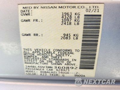 Zdjęcie 13 z 13 samochodu: 2021 NISSAN ALTIMA SV VIN:1N4BL4DV3MN360892 - miniatura