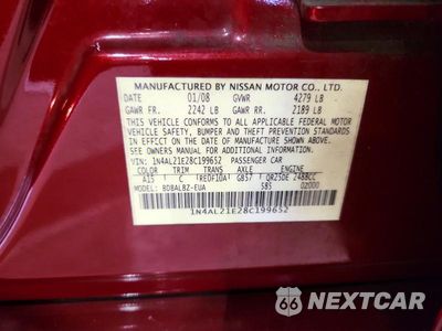 Zdjęcie 12 z 12 samochodu: 2008 NISSAN ALTIMA SE MANUAL 2.5 VIN:1N4AL21E28C199652 - miniatura