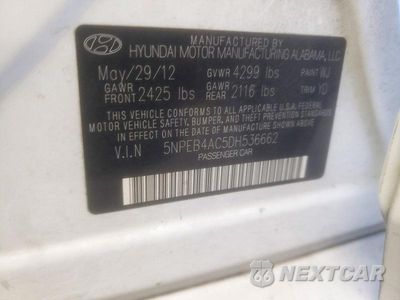 Zdjęcie 12 z 12 samochodu: 2013 HYUNDAI SONATA GLS VIN:5NPEB4AC5DH536662 - miniatura