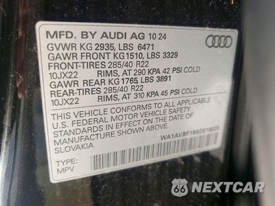 Zdjęcie 13 z 13 samochodu: 2025 AUDI Q8 PREMIUM VIN:WA1AVBF19SD015023 - miniatura