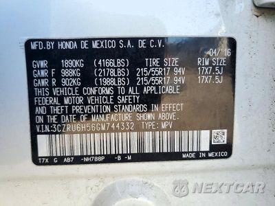 Zdjęcie 12 z 12 samochodu: 2016 HONDA HR-V EX VIN:3CZRU6H56GM744332 - miniatura