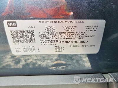 Zdjęcie 13 z 13 samochodu: 2021 CHEVROLET SUBURBAN K1500 LT VIN:1GNSKCKD8MR366009 - miniatura