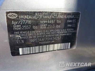 Zdjęcie 12 z 12 samochodu: 2016 HYUNDAI SONATA SPORT VIN:5NPE34AF7GH434257 - miniatura