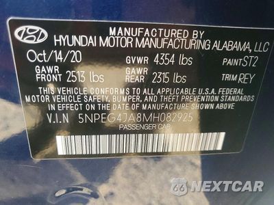 Zdjęcie 12 z 12 samochodu: 2021 HYUNDAI SONATA SE VIN:5NPEG4JA8MH082925 - miniatura