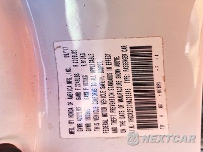 Zdjęcie 12 z 12 samochodu: 2017 HONDA ACCORD LX VIN:1HGCR2F37HA295945 - miniatura