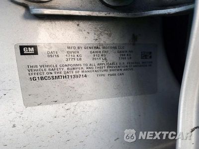 Zdjęcie 12 z 12 samochodu: 2017 CHEVROLET CRUZE LS VIN:1G1BC5SM7H7139714 - miniatura
