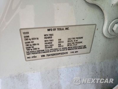 Zdjęcie 12 z 12 samochodu: 2023 TESLA MODEL Y VIN:7SAYGDEE5PF632470 - miniatura
