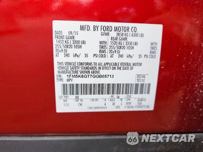 Zdjęcie 13 z 13 samochodu: 2016 FORD EXPLORER SPORT VIN:1FM5K8GT7GGB05713 - miniatura