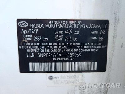 Zdjęcie 13 z 13 samochodu: 2017 HYUNDAI SONATA SE VIN:5NPE24AFXHH589969 - miniatura
