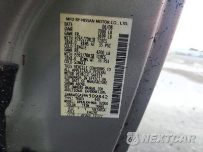 Zdjęcie 12 z 12 samochodu: 2009 NISSAN TITAN XE FFV VIN:1N6BA06A99N309842 - miniatura