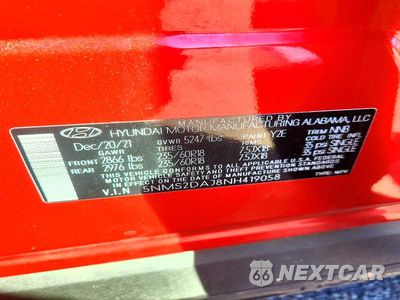 Zdjęcie 13 z 13 samochodu: 2022 HYUNDAI SANTA FE SEL VIN:5NMS2DAJ8NH419058 - miniatura