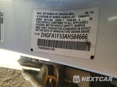 Zdjęcie 12 z 12 samochodu: 2010 HONDA CIVIC LX VIN:2HGFA1F53AH584666 - miniatura