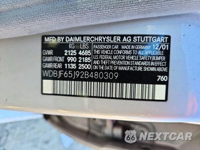 Zdjęcie 12 z 12 samochodu: 2002 MERCEDES-BENZ E 320 VIN:WDBJF65J92B480309 - miniatura