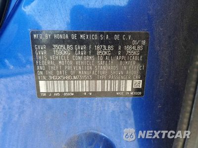 Zdjęcie 12 z 12 samochodu: 2018 HONDA FIT EX VIN:3HGGK5H80JM731513 - miniatura