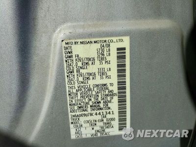Zdjęcie 12 z 12 samochodu: 2008 NISSAN FRONTIER SE V6 VIN:1N6AD09U78C441341 - miniatura