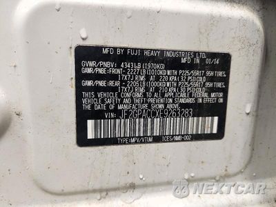 Zdjęcie 12 z 12 samochodu: 2014 SUBARU XV CROSSTREK 2.0 PREMIUM VIN:JF2GPACCXE9263283 - miniatura
