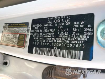 Zdjęcie 12 z 12 samochodu: 2024 KIA SORENTO S VIN:5XYRL4JC0RG297633 - miniatura