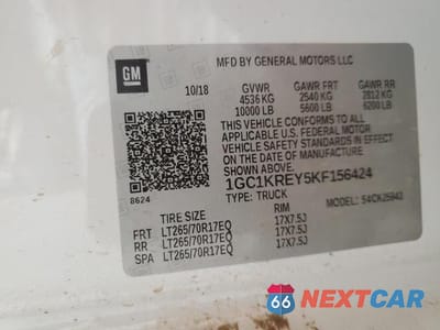 Zdjęcie 13 z 13 samochodu: 2019 CHEVROLET SILVERADO K2500 HEAVY DUTY VIN:1GC1KREY5KF156424 - miniatura