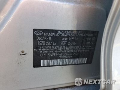 Zdjęcie 14 z 14 samochodu: 2019 HYUNDAI SONATA SE VIN:5NPE24AF0KH764950 - miniatura