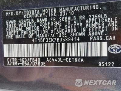 Zdjęcie 12 z 12 samochodu: 2011 TOYOTA CAMRY BASE VIN:4T1BF3EK7BU589414 - miniatura