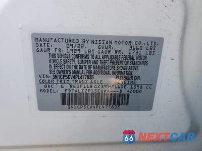 Zdjęcie 14 z 14 samochodu: 2023 NISSAN KICKS SV VIN:3N1CP5CV4PL477835 - miniatura