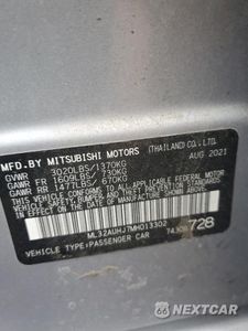 Zdjęcie 12 z 12 samochodu: 2021 MITSUBISHI MIRAGE ES VIN:ML32AUHJ7MH013302 - miniatura