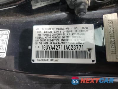 Zdjęcie 12 z 12 samochodu: 2001 ACURA 3.2CL TYPE-S VIN:19UYA42711A023771 - miniatura