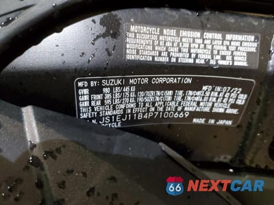 Zdjęcie 10 z 10 samochodu: 2023 SUZUKI GSX1300 RR VIN:JS1EJ11B4P7100669 - miniatura