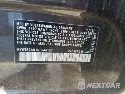 Zdjęcie 12 z 12 samochodu: 2013 VOLKSWAGEN CC SPORT VIN:WVWBP7AN1DE544197 - miniatura