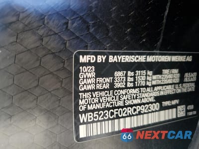 Zdjęcie 15 z 15 samochodu: 2024 BMW IX XDRIVE50 VIN:WB523CF02RCP92300 - miniatura