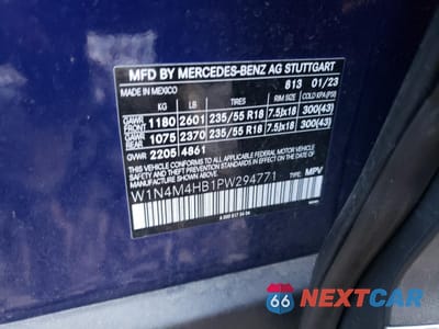 Zdjęcie 13 z 13 samochodu: 2023 MERCEDES-BENZ GLB 250 4MATIC VIN:W1N4M4HB1PW294771 - miniatura