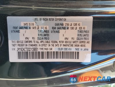 Zdjęcie 15 z 15 samochodu: 2016 MAZDA MX-5 MIATA CLUB VIN:JM1NDAC72G0109661 - miniatura