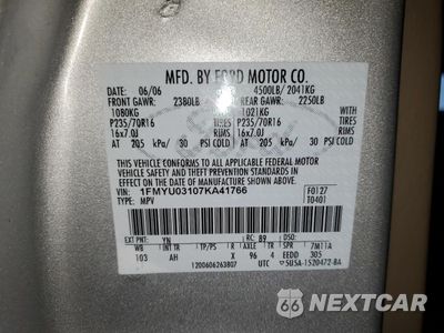 Zdjęcie 13 z 13 samochodu: 2007 FORD ESCAPE XLT VIN:1FMYU03107KA41766 - miniatura