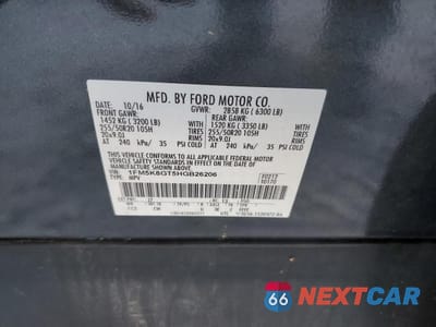 Zdjęcie 13 z 13 samochodu: 2017 FORD EXPLORER SPORT VIN:1FM5K8GT5HGB26206 - miniatura