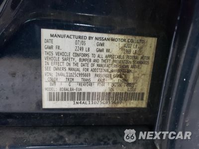 Zdjęcie 14 z 14 samochodu: 2005 NISSAN ALTIMA S VIN:1N4AL11D25C955669 - miniatura