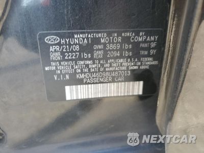 Zdjęcie 14 z 14 samochodu: 2009 HYUNDAI ELANTRA GLS VIN:KMHDU46D98U487013 - miniatura