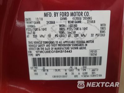 Zdjęcie 12 z 12 samochodu: 2011 FORD ESCAPE LIMITED VIN:1FMCU0EG1BKB15443 - miniatura
