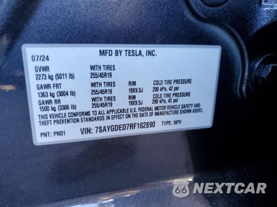 Zdjęcie 12 z 12 samochodu: 2024 TESLA MODEL Y VIN:7SAYGDED7RF162890 - miniatura