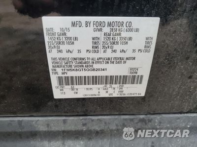 Zdjęcie 14 z 14 samochodu: 2016 FORD EXPLORER SPORT VIN:1FM5K8GT5GGB20341 - miniatura