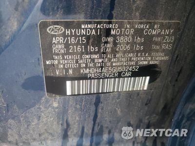 Zdjęcie 14 z 14 samochodu: 2016 HYUNDAI ELANTRA SE VIN:KMHDH4AE5GU532452 - miniatura