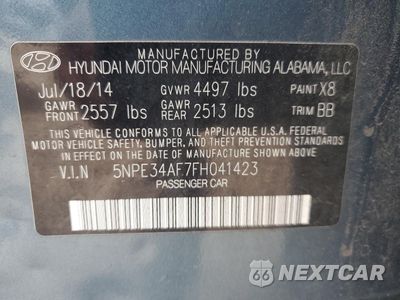 Zdjęcie 13 z 13 samochodu: 2015 HYUNDAI SONATA SPORT VIN:5NPE34AF7FH041423 - miniatura