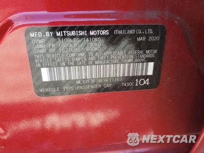Zdjęcie 14 z 14 samochodu: 2020 MITSUBISHI MIRAGE G4 ES VIN:ML32F3FJ8LHF11167 - miniatura