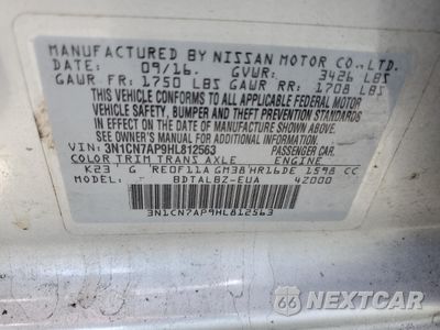 Zdjęcie 13 z 13 samochodu: 2017 NISSAN VERSA S VIN:3N1CN7AP9HL812563 - miniatura