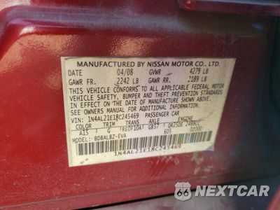 Zdjęcie 15 z 15 samochodu: 2008 NISSAN ALTIMA 2.5 VIN:1N4AL21E18C245469 - miniatura