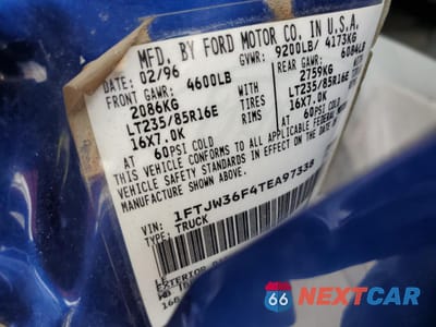 Zdjęcie 16 z 16 samochodu: 1996 FORD F350 VIN:1FTJW36F4TEA97338 - miniatura