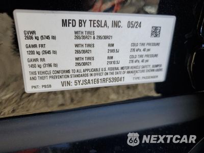 Zdjęcie 14 z 14 samochodu: 2024 TESLA MODEL S VIN:5YJSA1E61RF539041 - miniatura