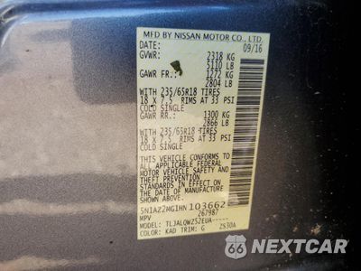 Zdjęcie 13 z 13 samochodu: 2017 NISSAN MURANO S VIN:5N1AZ2MG1HN103662 - miniatura